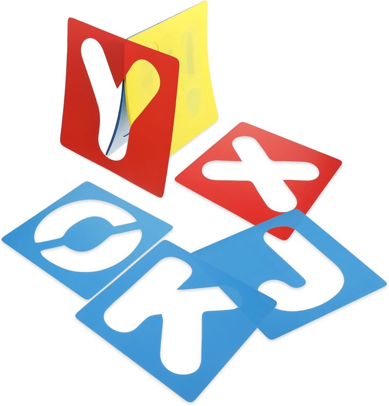 TecUnite 26 Pieces Alphabet Stencils Set Plastic Letter Stencils for Painting Learning, DIY Craft Decoration (9 x 9 Inches) - Image 4